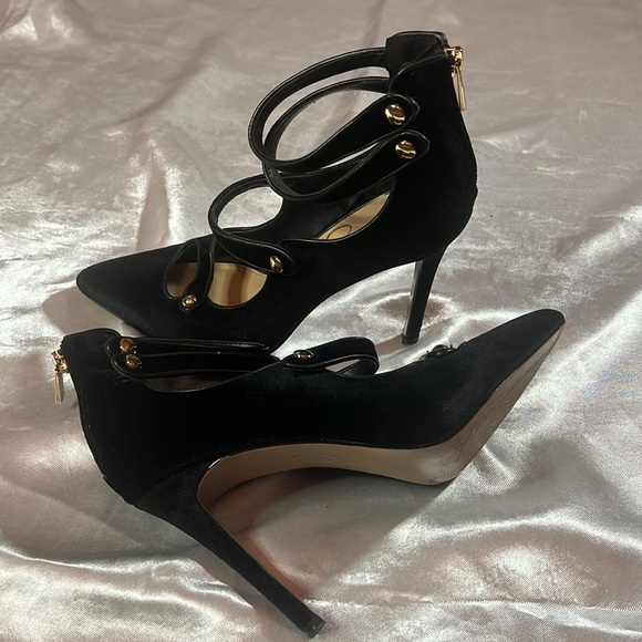 Jessica  Simpson Black Velvet High Heel Mary Jane - Picture 6 of 17
